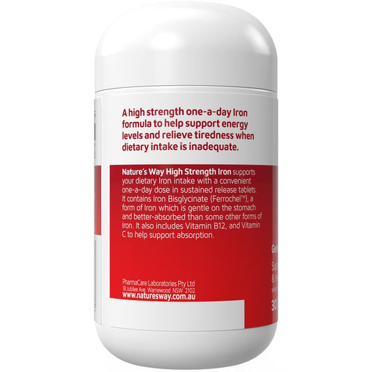 Nature's Way High Strength Iron 30 Tablets - Energy Support – view 2 - Auzzistore