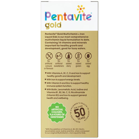 Pentavite Gold Kids Multivitamin Liquid with Iron 200ml – view 2