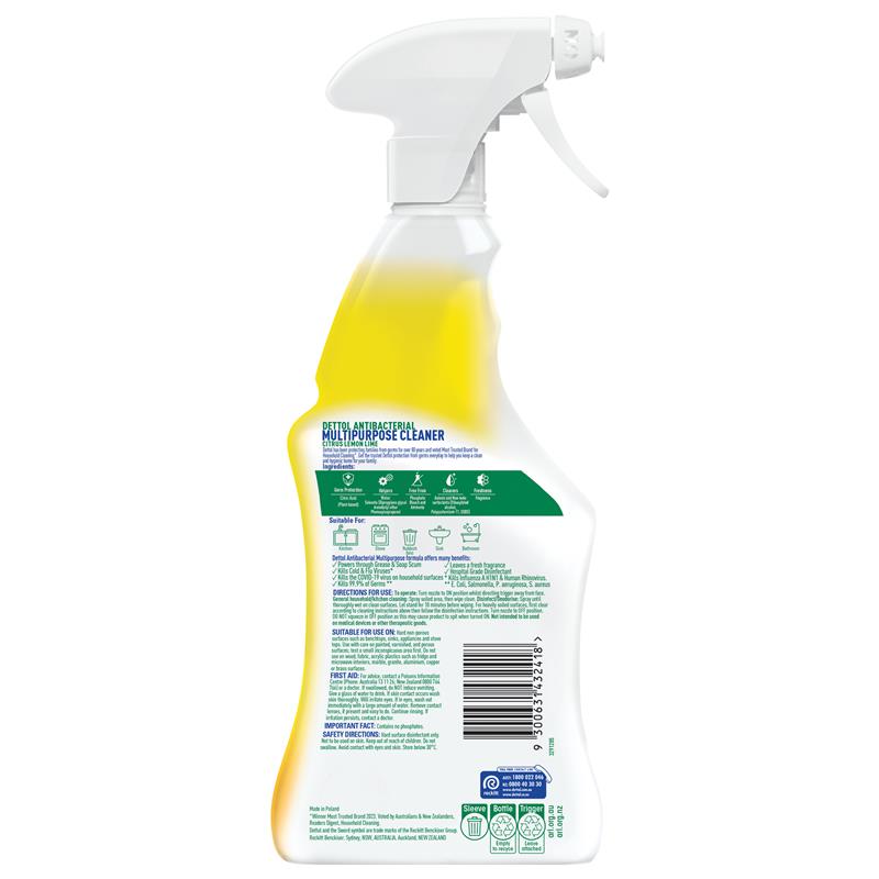 Dettol Multipurpose Cleaner Citrus Lemon Lime Trigger Spray - 750ml