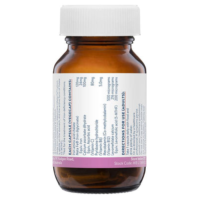 Ethical Nutrients Mega Iron with B Vitamins, High Absorption, 30 Vegan Capsules