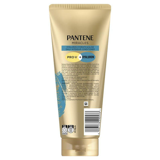 Pantene Miracles Hyaluron Hydrate & Glow Daily Intensive Conditioner 350ml - Nourishing & Revitalizing