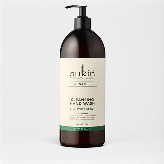 Sukin Signature Cleansing Hand Wash Pump 1 Litre - Nourishing Cleanser-Auzzi Store