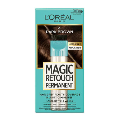 L'Oreal Paris Magic Retouch Permanent 4 Dark Brown - 100% Grey Coverage in 10 Minutes