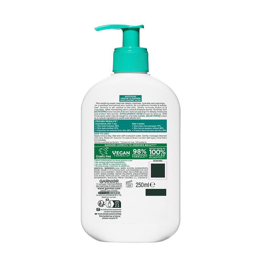 Garnier Hyaluronic Aloe Cream Cleanser 250ml | Hydrating Cleanser
