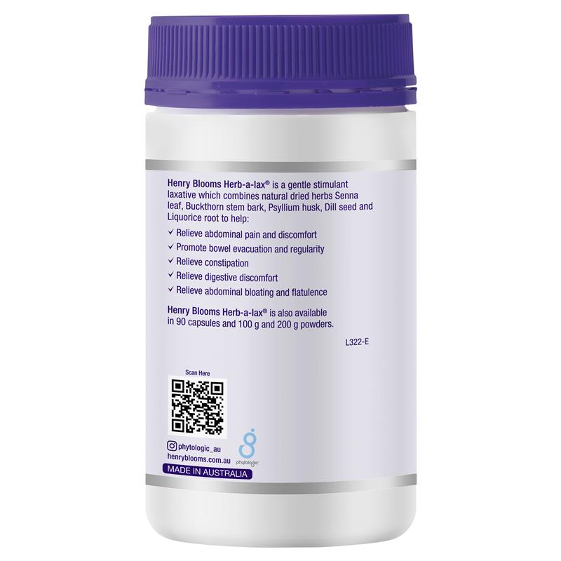 Henry Blooms Herb-a-Lax 200 Capsule Bulk Pack – Natural Herbal Laxative