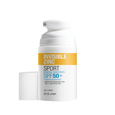 Invisible Zinc SPF 50+ Sport Mineral Sunscreen - 50ml