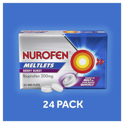 Nurofen Meltlets Pain Relief - Berry Burst 200mg, 24 Pack