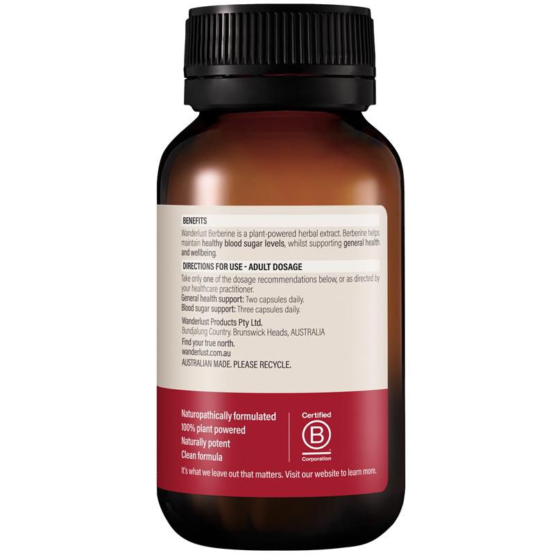 Wanderlust Berberine 333mg 120 Capsules - Blood Sugar Support