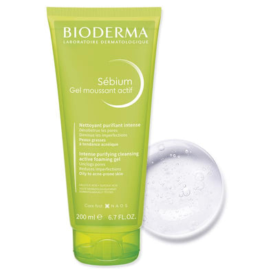 Bioderma Sebium Gel Moussant Actif Exfoliating Cleanser for Acne-Prone Skin - 200ml
