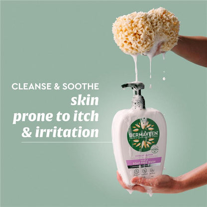 DermaVeen Fragrance-Free Soap-Free Wash for Dry, Sensitive Skin 1L