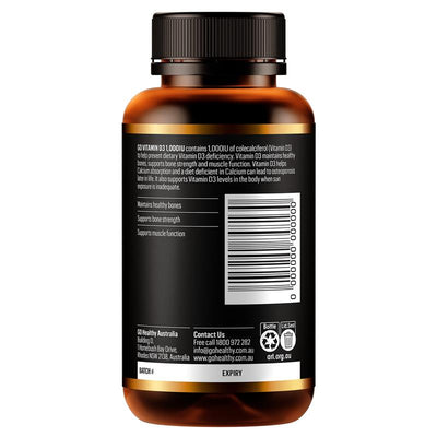 GO Healthy Vitamin D3 1000IU Softgels – 150 Capsules for Bone Health