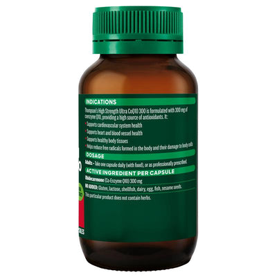 Thompson's High Strength CoQ10 300mg – 60 Capsules for Heart & Antioxidant Support