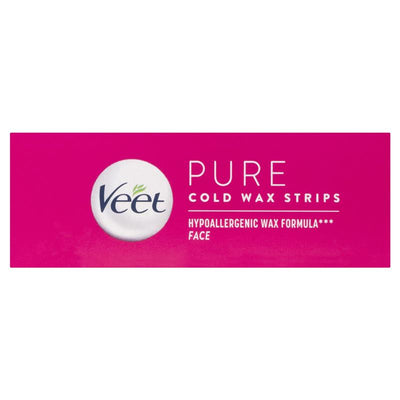 Veet Pure Cold Wax Strips for Face - 20 Pack