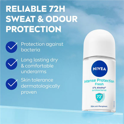 NIVEA Intense Protection Fresh 72H Anti-Perspirant Roll-On, 50ml