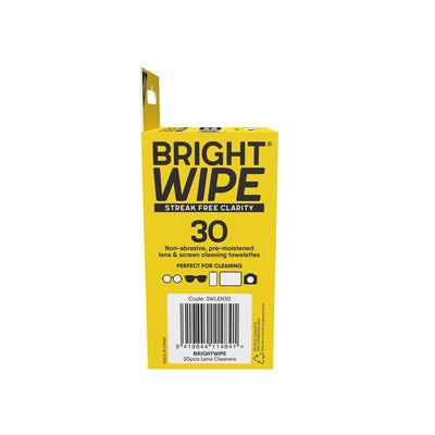 BrightWipe Lens Cleaning Wipes - 30 Pack
