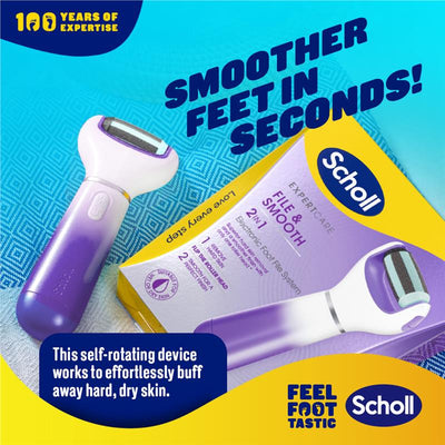 Scholl ExpertCare 2-in-1 Electric Foot File – Hard Skin Remover & Polisher