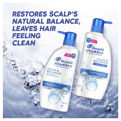 Head & Shoulders Clean & Balanced Conditioner 660ml - Nourish and Hydrate