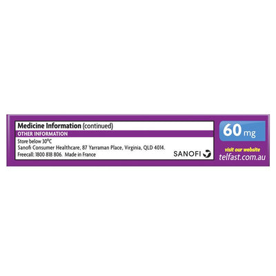 Telfast 60mg 20 Tablets - Fast Relief from Hayfever Symptoms