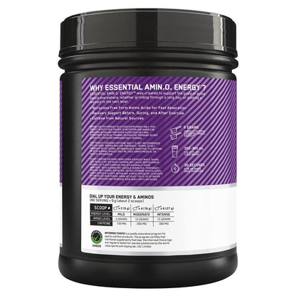 Optimum Nutrition Amino Energy Concord Grape 65 Serve 585g - Boost Energy & Muscle Recovery - Auzzi Store