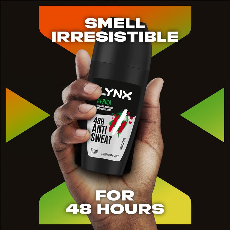 Lynx Africa 50ml Antiperspirant Roll-On – 48h Sweat & Odor Protection