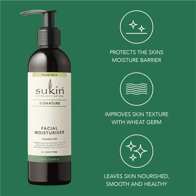 Sukin Signature Facial Moisturiser Pump - 250ml