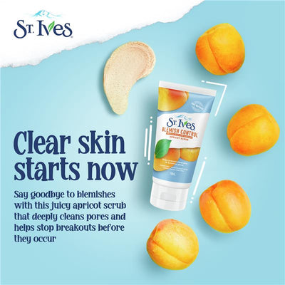 St Ives Blemish Control Scrub Apricot 150ml - Clear Skin Solution