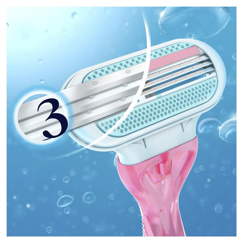 Gillette Venus Sensitive Disposable Razors 3-Pack – 3 Blades, Lubrastrip