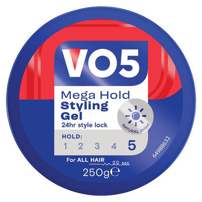 VO5 Mega Hold Styling Gel 250g - Ultimate Control for Your Hair