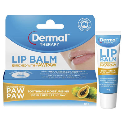 Dermal Therapy Paw Paw Lip Balm 10g - Natural Hydration for Chapped Lips