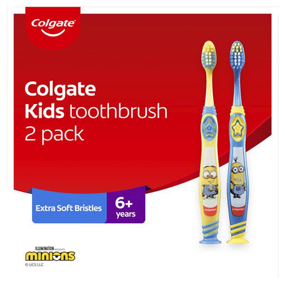 Colgate Minions Kids Toothbrush 6+ Years - Extra Soft 2 Pack