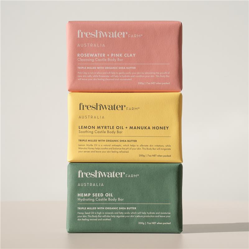 Freshwater Farm Organic Lemon Myrtle & Manuka Honey Body Bar 200g