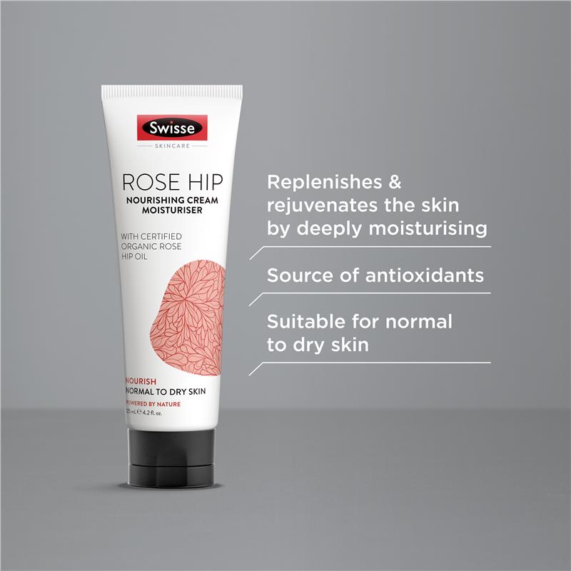 Swisse Skincare Rose Hip Nourishing Cream Moisturiser 125ml - Luxurious Hydration - Auzzi Store