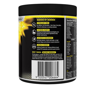 Vital Strength Pump Pre Workout - Non-Stimulant Watermelon 225g