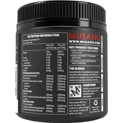 Musashi Pre Workout Watermelon 225g - Energy Boost for Optimal Performance
