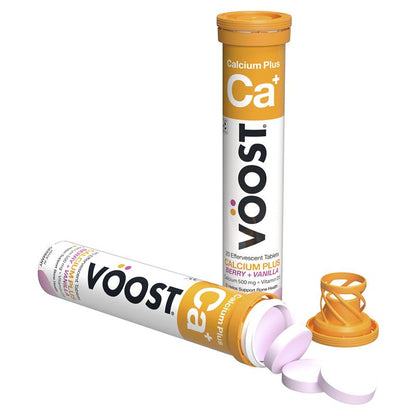 VÖOST Calcium + D3 Effervescent Tablets, 20 tablets, Bone Health Support