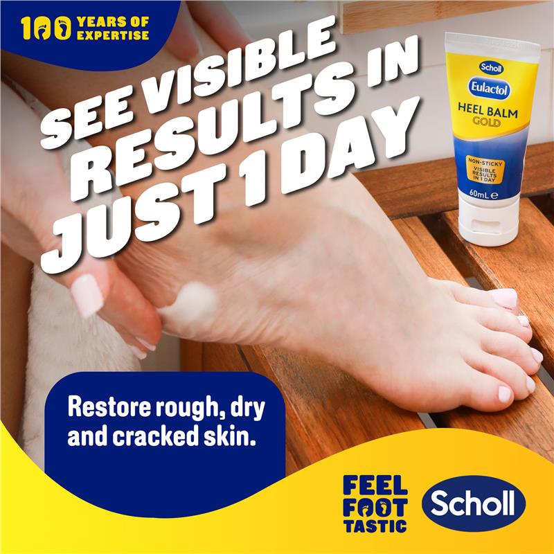 Scholl Eulactol Gold Heel Balm 60ml – 25% Urea for Dry Cracked Feet