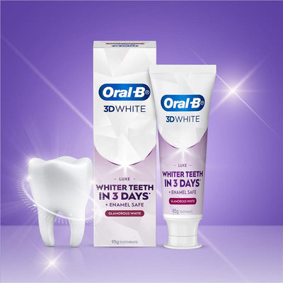 Oral-B 3D White Luxe Glamorous White Toothpaste 95g - Whitening Mint Formula