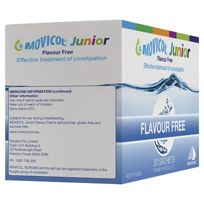 Movicol Junior Flavour Free 30 Sachets - Gentle Constipation Relief