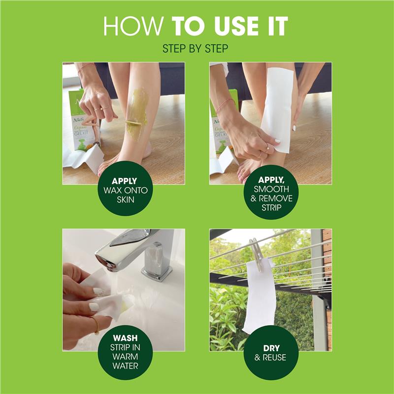 Nad's Washable Reusable 100% Cotton Hair Removal Strips - 20 Pack, Sensitive