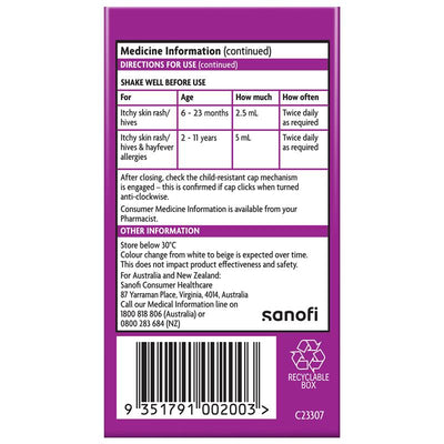 Telfast Kids Oral Liquid 60ml - Quick Allergy Relief for Children