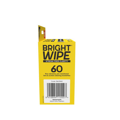 BrightWipe Lens Cleaning Wipes - 60 Pack