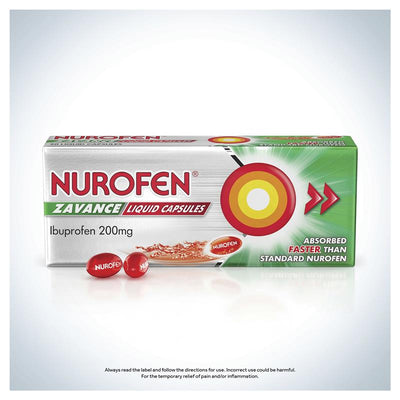 Nurofen Zavance Fast Pain Relief Liquid Capsules 200mg - 20 Pack