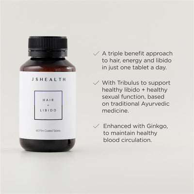 JSHEALTH Hair + Libido Formula 60 Tablets - Hair Growth & Libido Enhancement