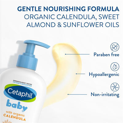 Cetaphil Baby Calendula Daily Lotion 400ml - 24-Hour Moisture