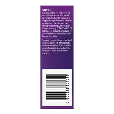 Systane Complete Preservative Free Lubricant Eye Drops 10ml - Dry Eye Relief