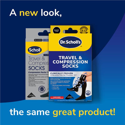 Scholl Travel and Compression Socks - Unisex Size 6-9
