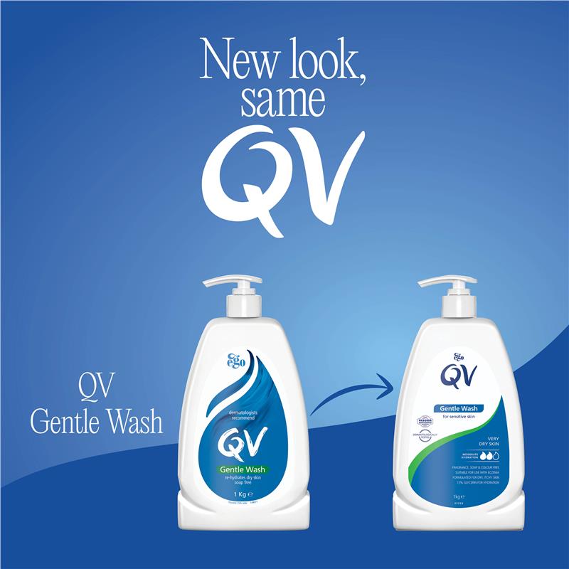 QV Gentle Wash for Dry & Sensitive Skin - Soap-Free Cleanser - 500g