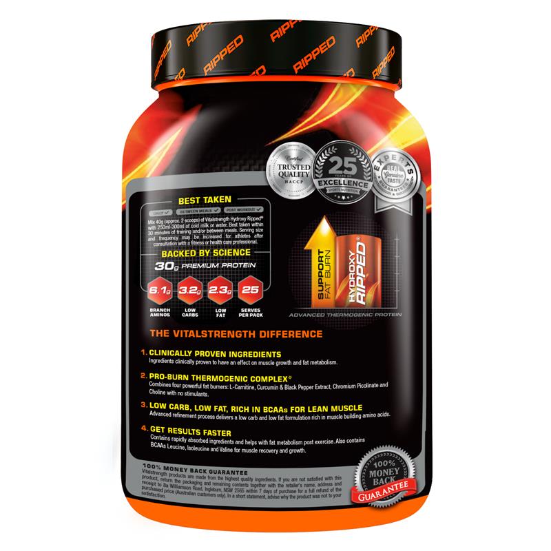 Vital Strength Hydroxy Ripped Thermogenic Protein Powder - Chocolate Flavor (1kg)-Auzzi Store