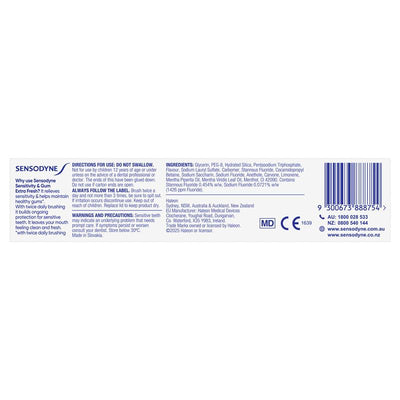 Sensodyne Toothpaste - Sensitivity & Gum Extra Fresh 100g