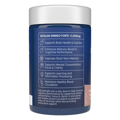 Bioglan Ginkgo Forte 12000mg – 60 Tablets for Memory & Focus